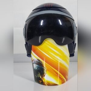 zinc Black VR Headset with Yellow and Orange Front Artwork